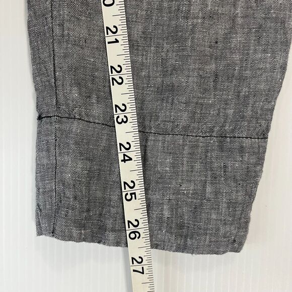 Athleta Womens 100% Linen Pants 4 Gray Ankle Tapered Leg Pull On Drawstring - Picture 5 of 8
